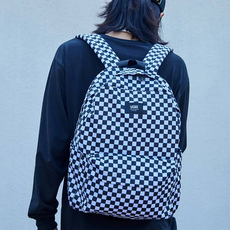 Vans Polyester Backpack Regular Unisex Black/White-5