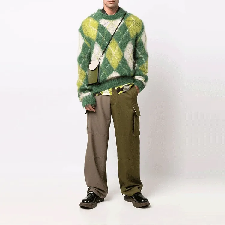 MARNI Mohair Argyle Cardigan-1