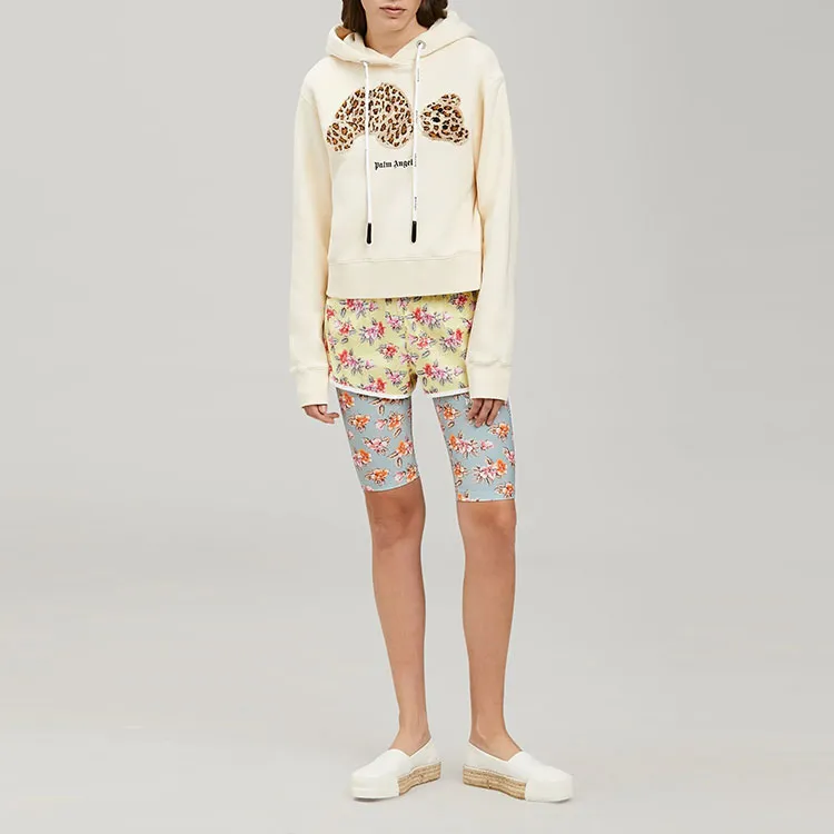 PALM ANGELS Women'ss Leopard Bear Hoodie Off White/Brown-2