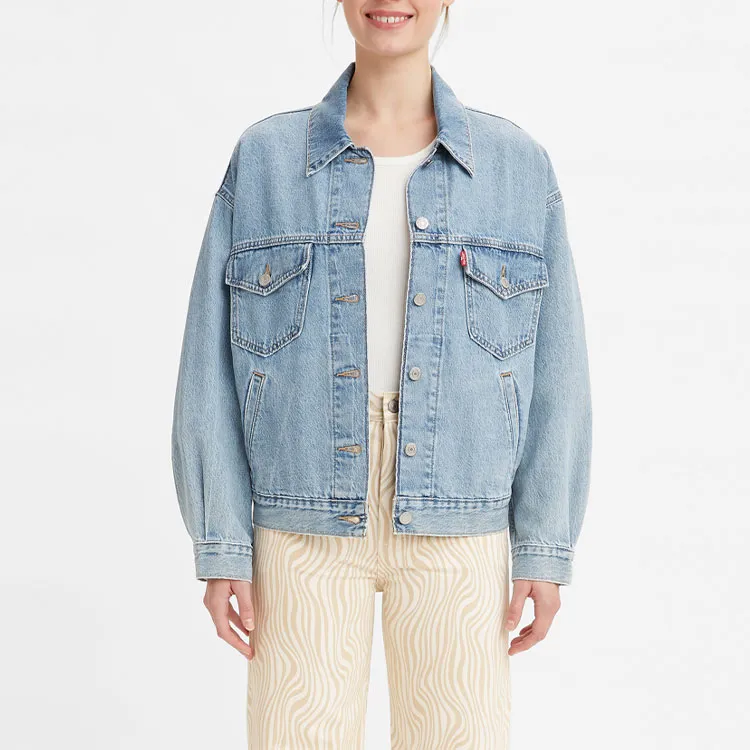 Levis SS22 Loose Fit Denim Jacket Women's Blue-2