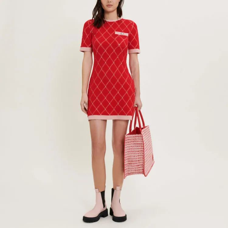 Maje Short Sleeved Dresses Women's Red-1