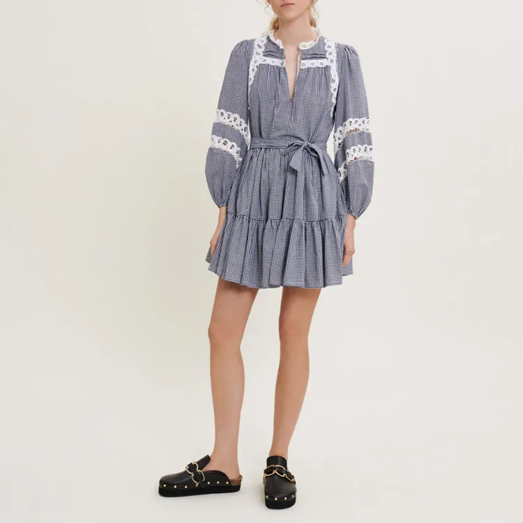 Maje Long Sleeved Dresses Women's Blue With White Lettering-1
