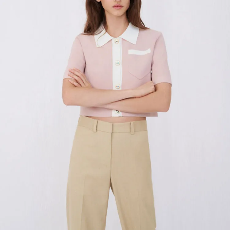 Maje Crop Tops Women's Pink-1