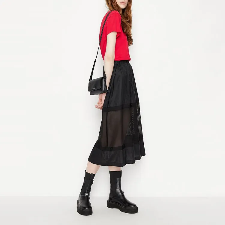 ARMANI EXCHANGEAE SS22 Casual Long Skirt Women's Black-2