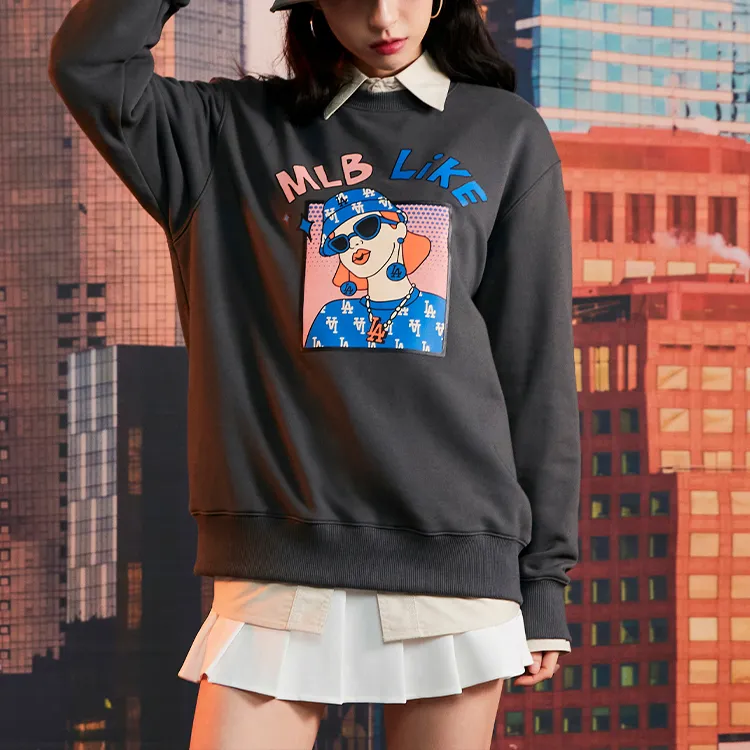 MLB LIKE Los Angeles Dodgers Sweatshirts Unisex Gray-2
