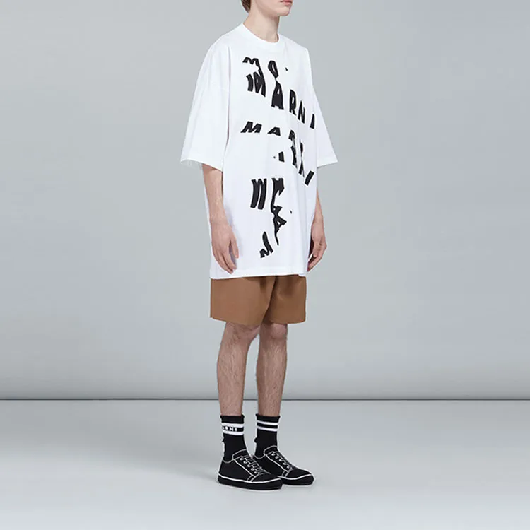 MARNI Oversized Scanned Logo Print T shirt-1