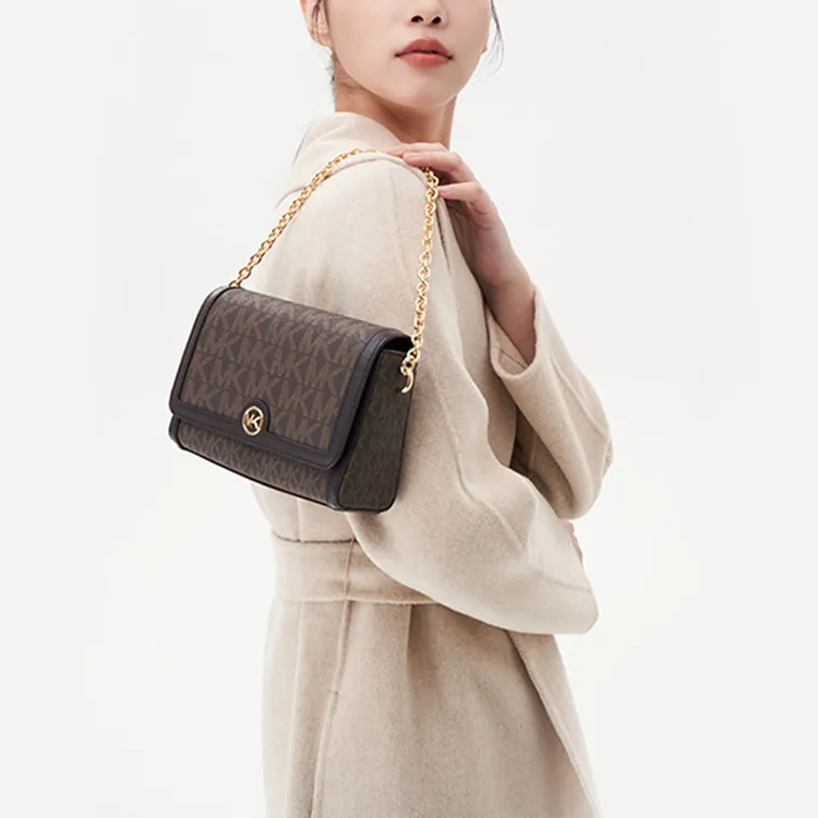 MICHAEL KORS Polyester With Polyurethane With Canvas Crossbody Handbag Shoulder Bag Women's Brown-5