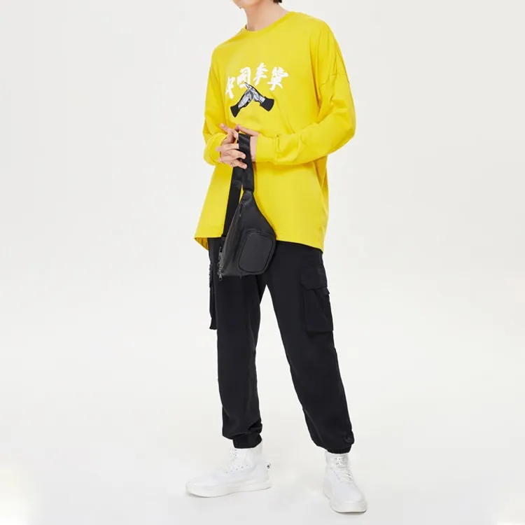 LiNing T Shirt Men's Pink Butterfly Yellow-4