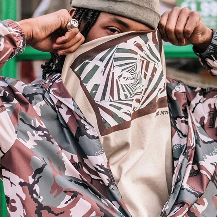 Vision Street Wear Jackets Unisex Green Camouflage-3