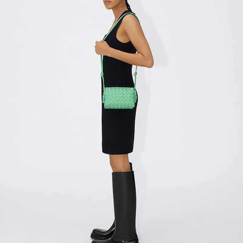 Bottega Veneta Sheepskin Storage Bag, Clutch, Crossbody Bag Women's Green-3