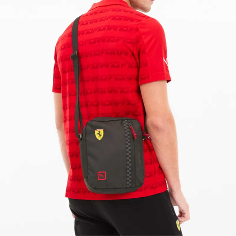 PUMA Scuderia Ferrari Fabric Shoulder Bag Crossbody Bag Regular Unisex Black-4