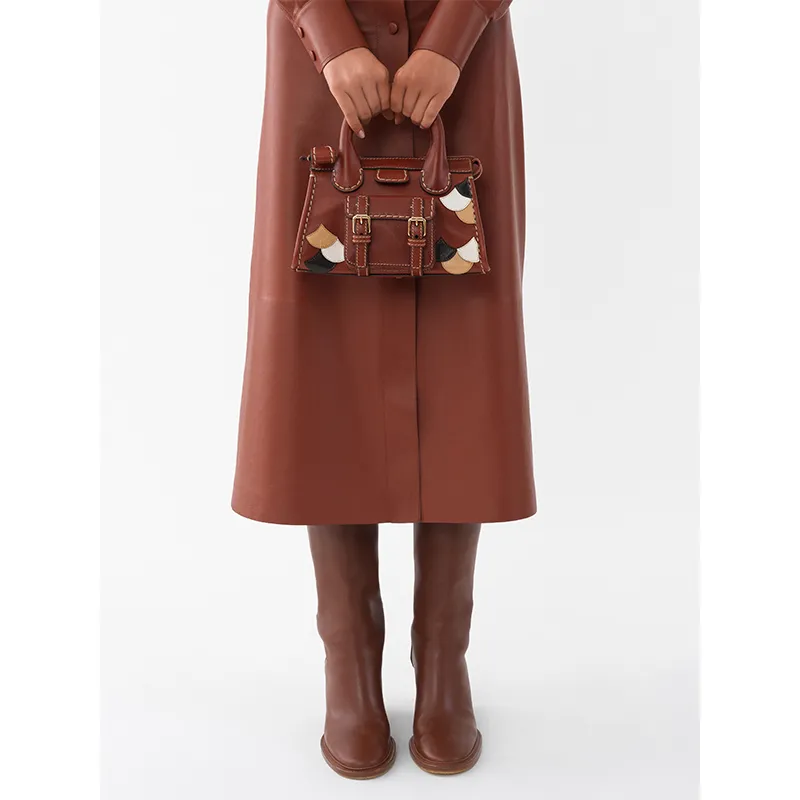 Chloe Chloé Bags Buffalo Leather One Shoulder Handbag, Crossbody Bag Mini Women's Brown-2