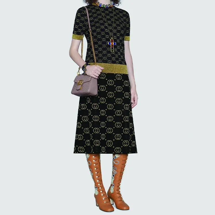 GUCCI Wool Top With GG Motif Black-2