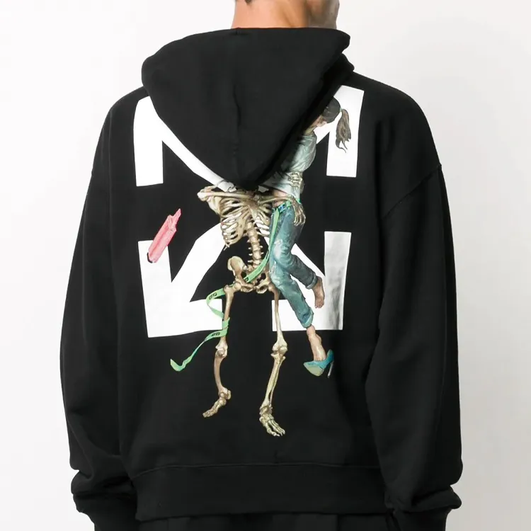 OFF WHITE Slim Fit Pascal Skeleton Hoodie-3