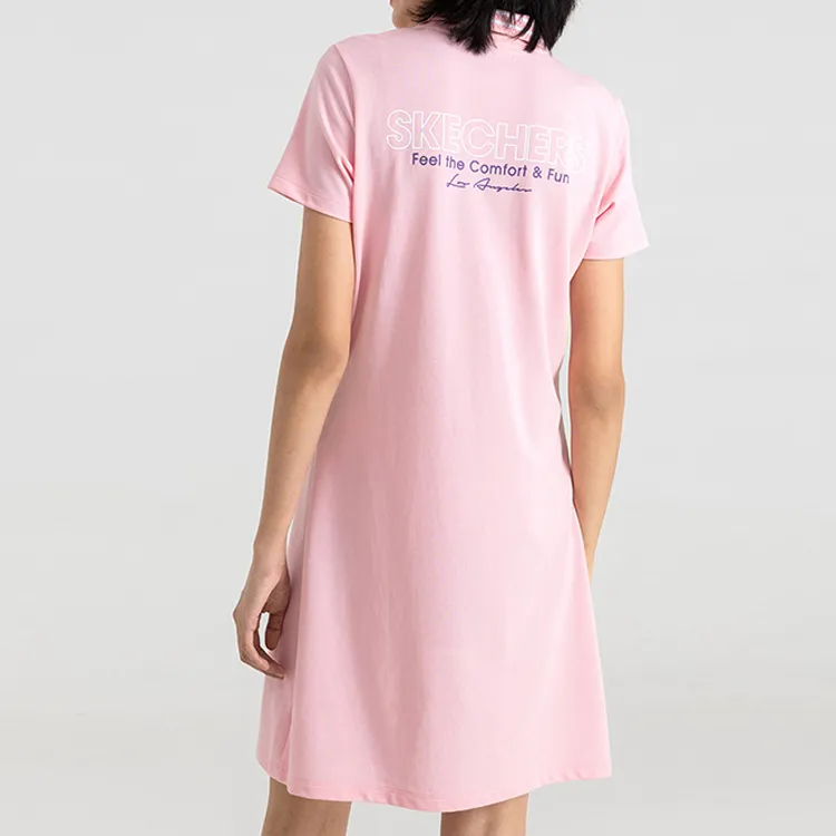 Skechers Short-Sleeved Dresses Women's Orchid Pink-4
