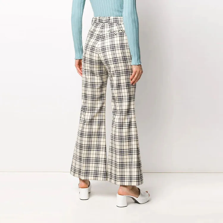 GUCCI Tweed Check Flared Trousers-2