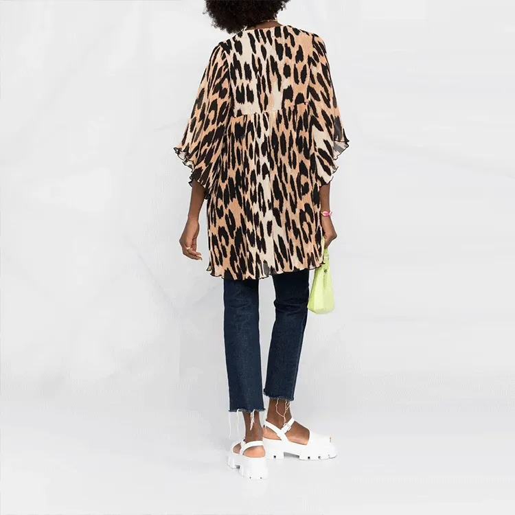 GANNI Long Sleeved Dresses Women's Brown-1
