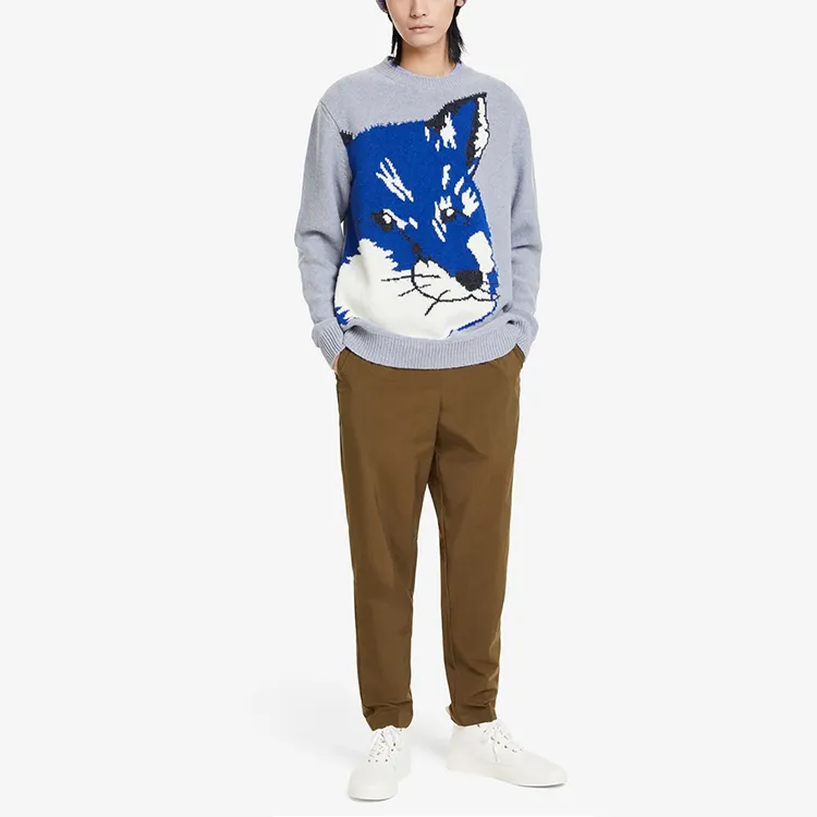 Maison Kitsune Cashmere Sweaters Unisex Gray-2