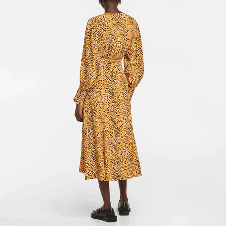GANNI Long-Sleeved Dresses Women's Yellow-2
