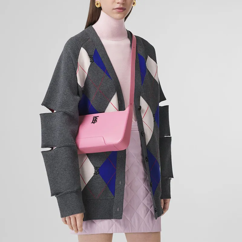 Burberry Calfskin Shoulder Bag Handbag Shoulder Bag Women's Cherry Blossom Pink-6