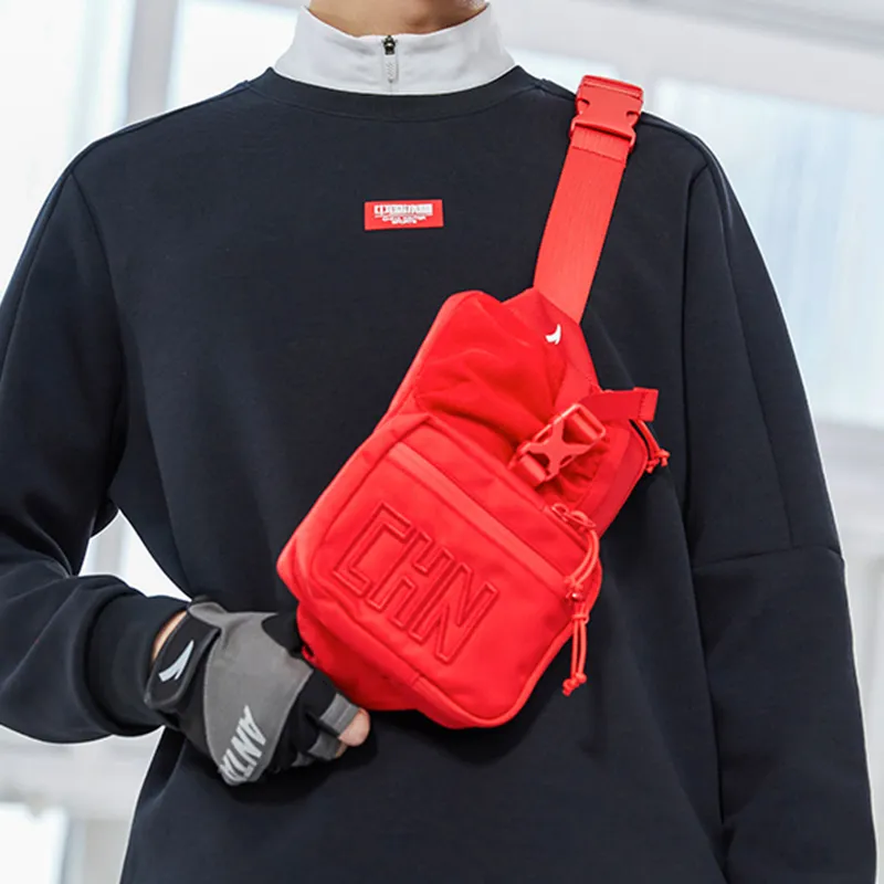 Anta Polyester Shoulder Bag Crossbody Bag Regular Unisex National Flag Red-4