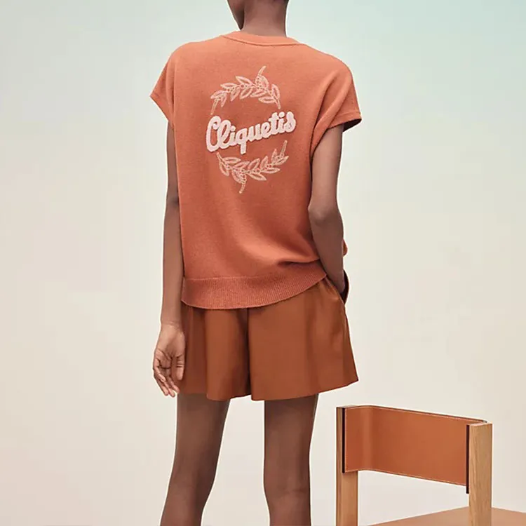 HERMES Cashmere Sweaters Women's Orange-2
