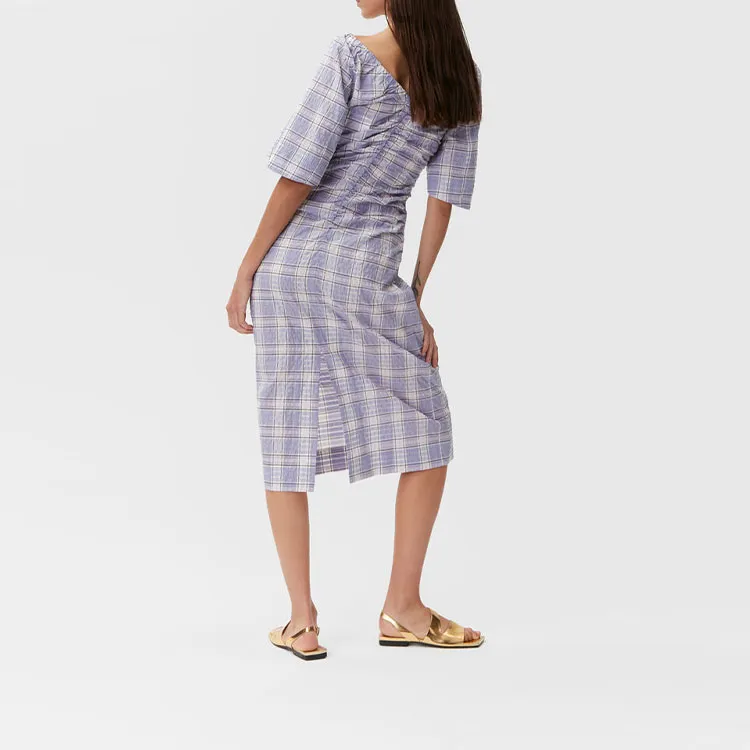 GANNI Short Sleeved Dresses Women's Purple-2