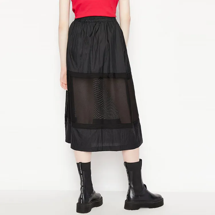 ARMANI EXCHANGEAE SS22 Casual Long Skirt Women's Black-1
