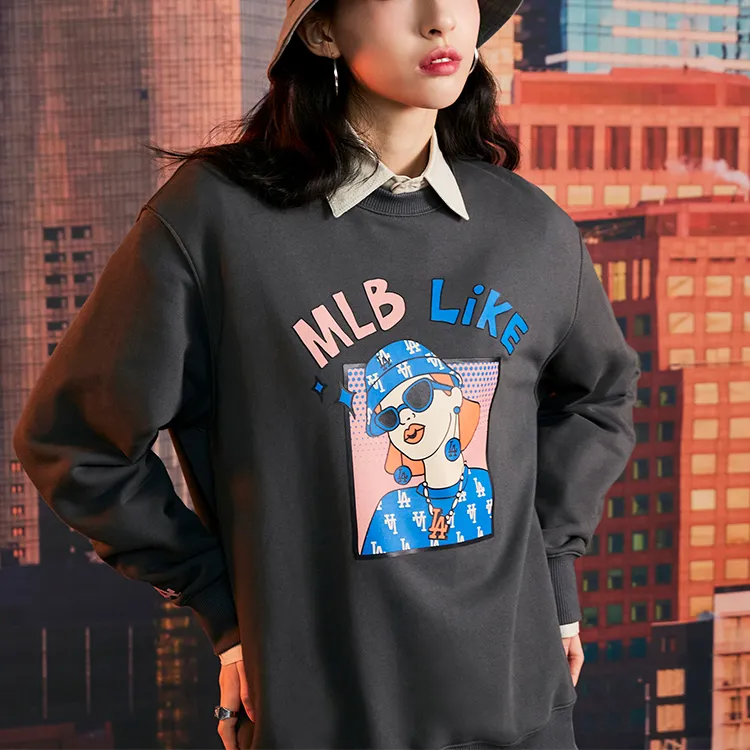 MLB LIKE Los Angeles Dodgers Sweatshirts Unisex Gray-3