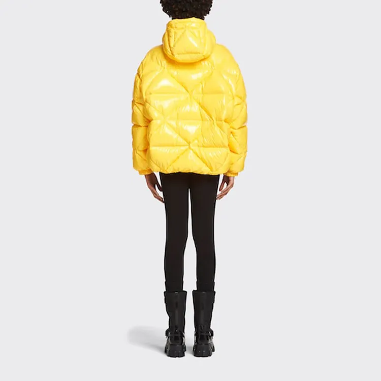 PRADA Logo Puffer Quilted Coat 'Yellow'-2