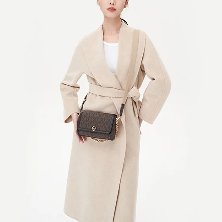 MICHAEL KORS Polyester With Polyurethane With Canvas Crossbody Handbag Shoulder Bag Women's Brown-4
