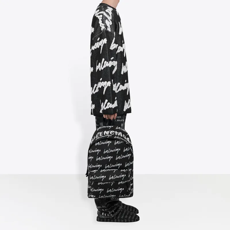 Balenciaga Crewneck 3D Scribble Knit Sweater-4