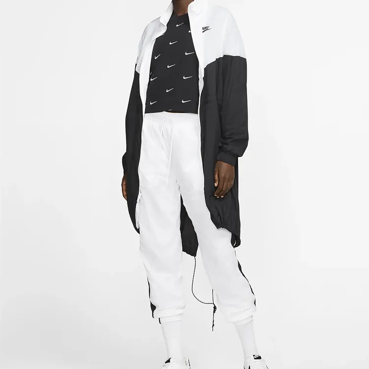 Nike All Over Swoosh Logo Cropped T Shirt Black-3