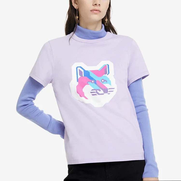 Maison Kitsune T Shirts Women's Purple-2