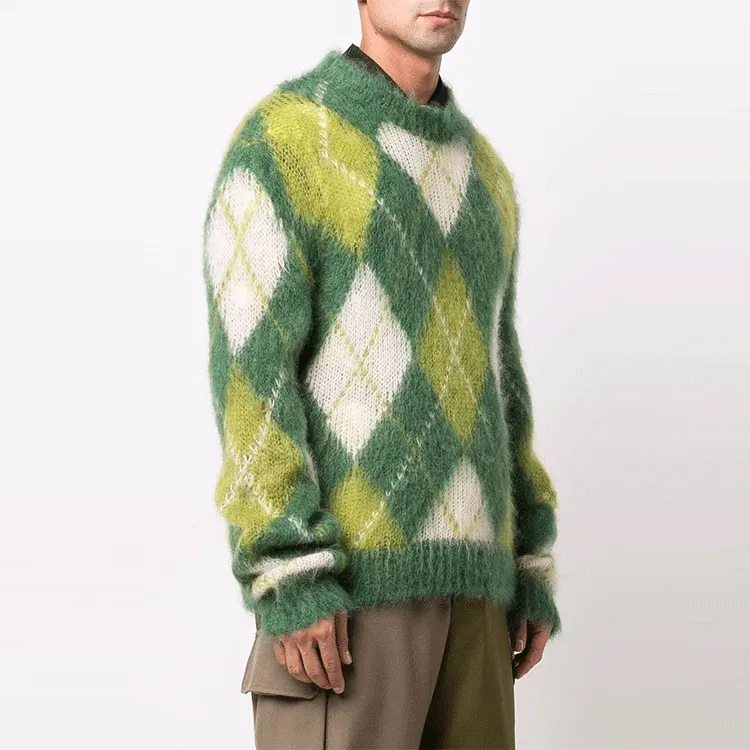 MARNI Mohair Argyle Cardigan-3