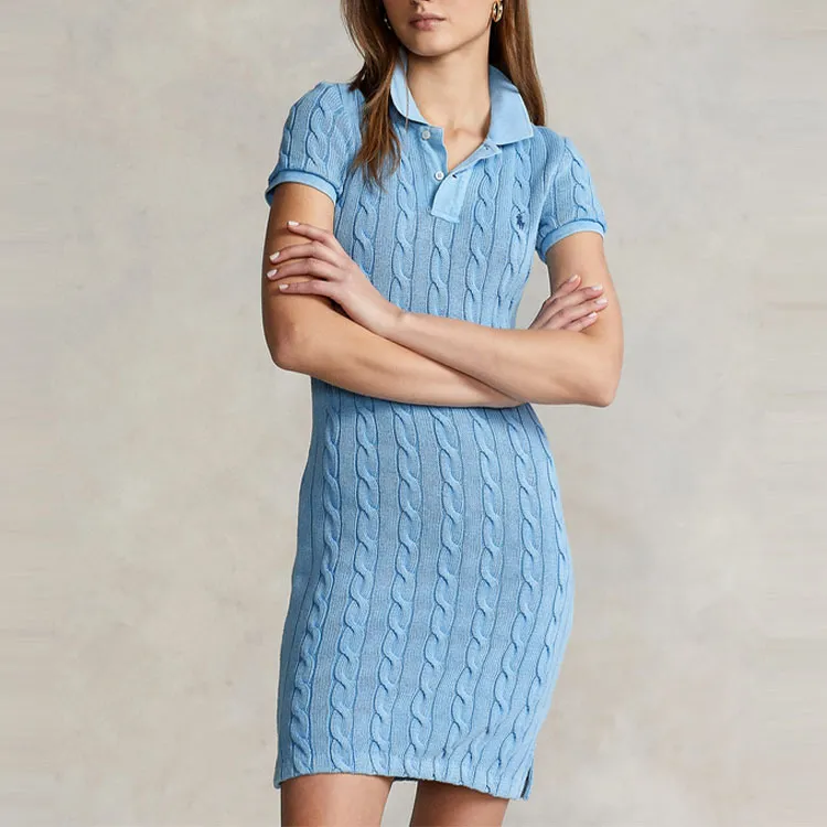 Polo Ralph Lauren SS22 Short Sleeved Dress Women's Blue-2