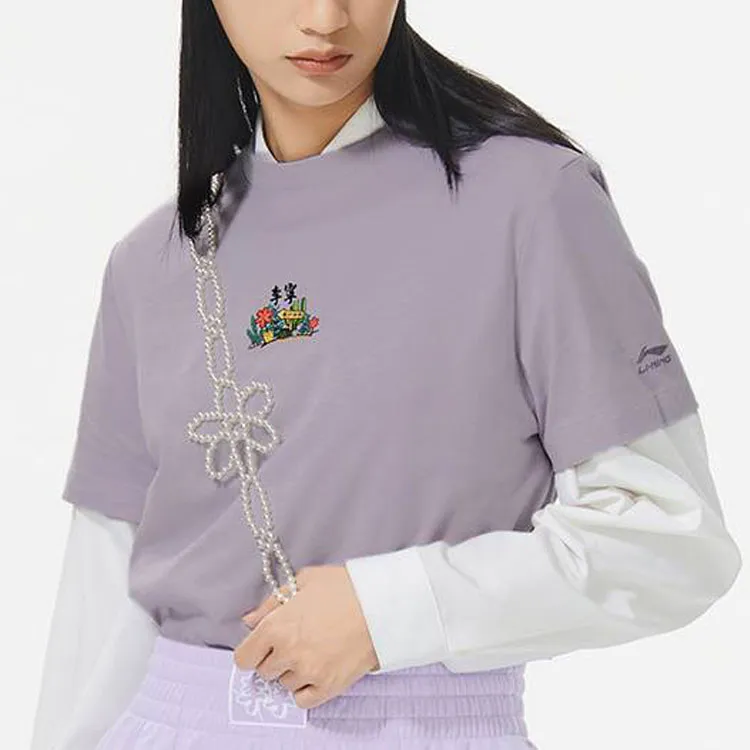 LiNing Sports Life Collection Regular T Shirt Women's Purple-3