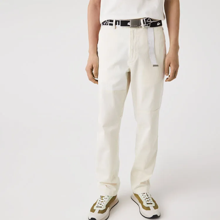 LACOSTE SS22 Casual Pants Men's Ecru-3