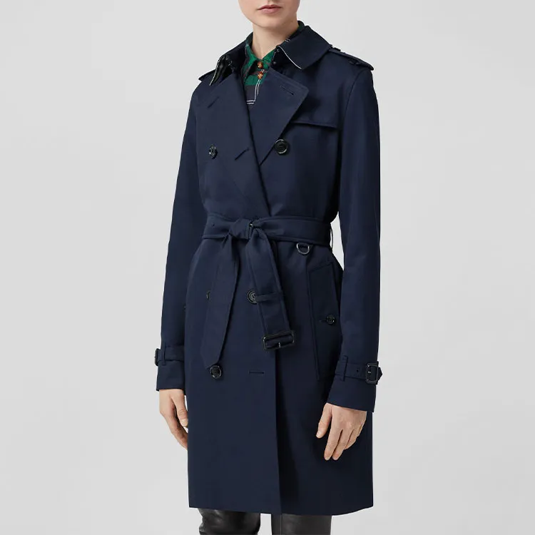 Burberry Trench Coat Women's Blue-4
