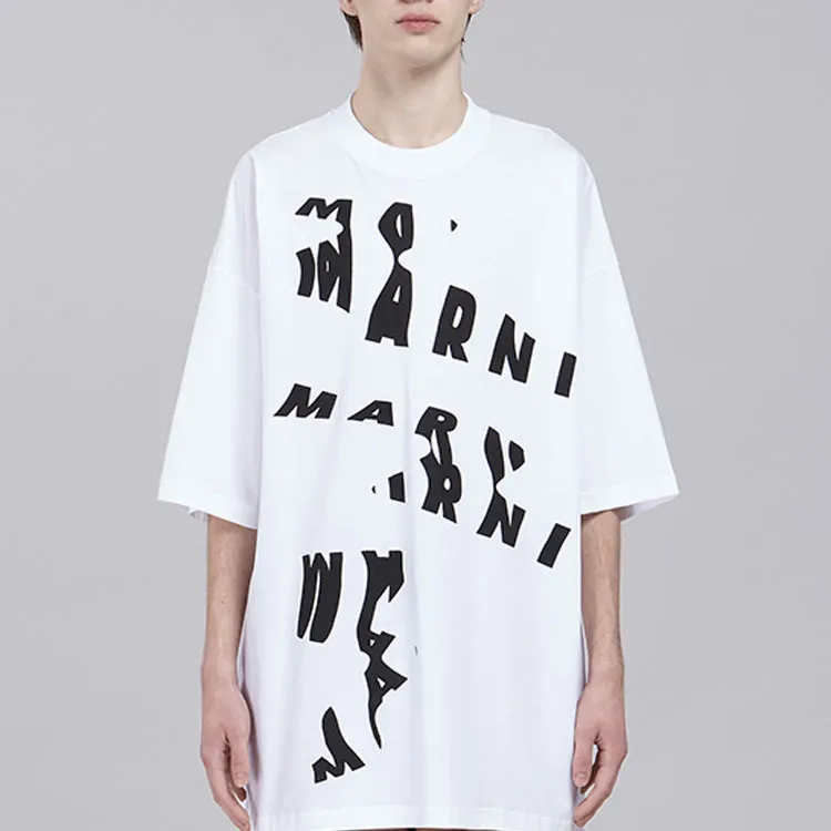 MARNI Oversized Scanned Logo Print T shirt-3