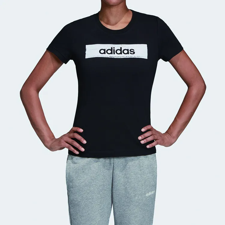 Adidas Set in Sleeve T Shirt Women's Black-3
