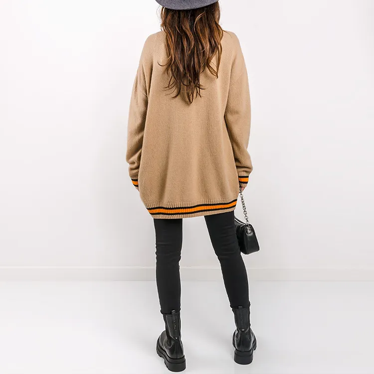 MSGM FW21 Loose Fit Knitwear Women's Light Brown-4