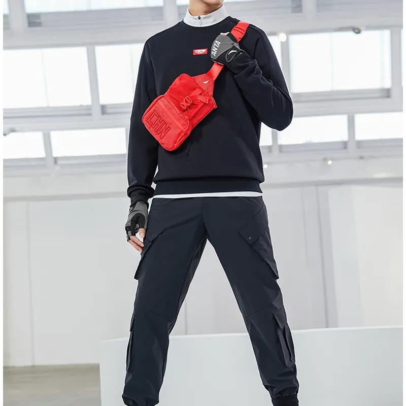 Anta Polyester Shoulder Bag Crossbody Bag Regular Unisex National Flag Red-7