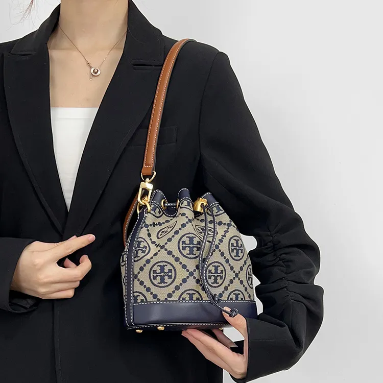 Luxury Care Artisan Workshop Microfiber Bucket Bag Shoulder Bag Shoulder Strap Bag Strap Women's Brown-3