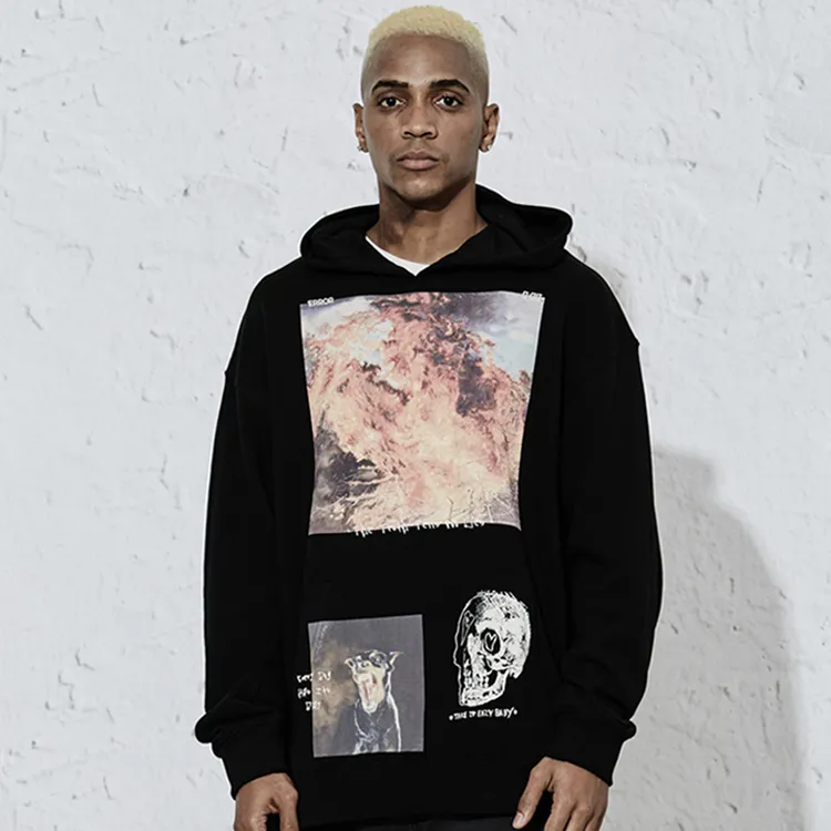 Profound Loose Fit Hoodie National Version Unisex Black-3
