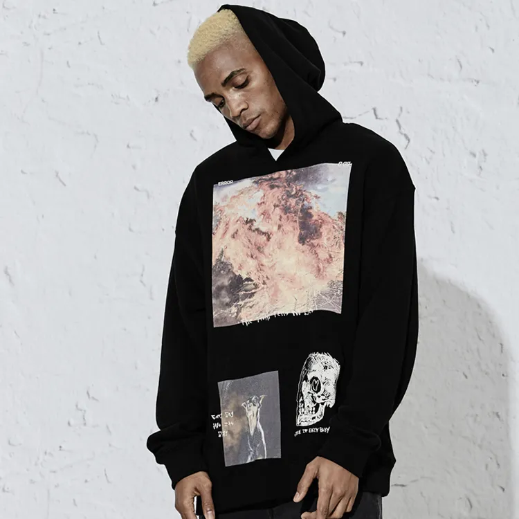 Profound Loose Fit Hoodie National Version Unisex Black-4