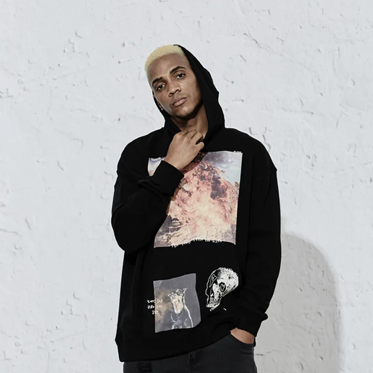 Profound Loose Fit Hoodie National Version Unisex Black-5