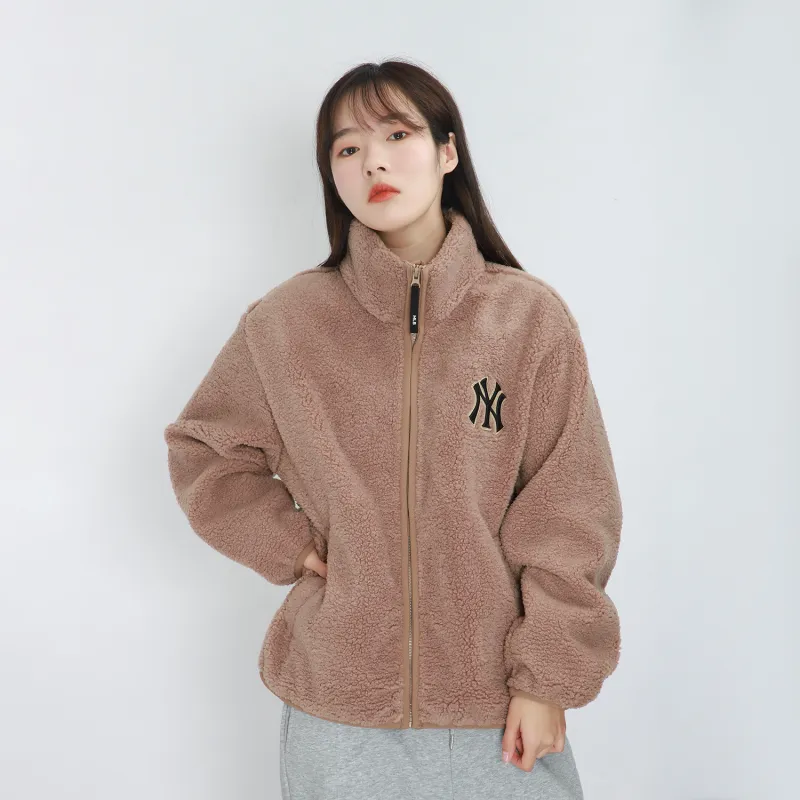 MLB New York Yankees Velvet Jackets Unisex Light Brown-2