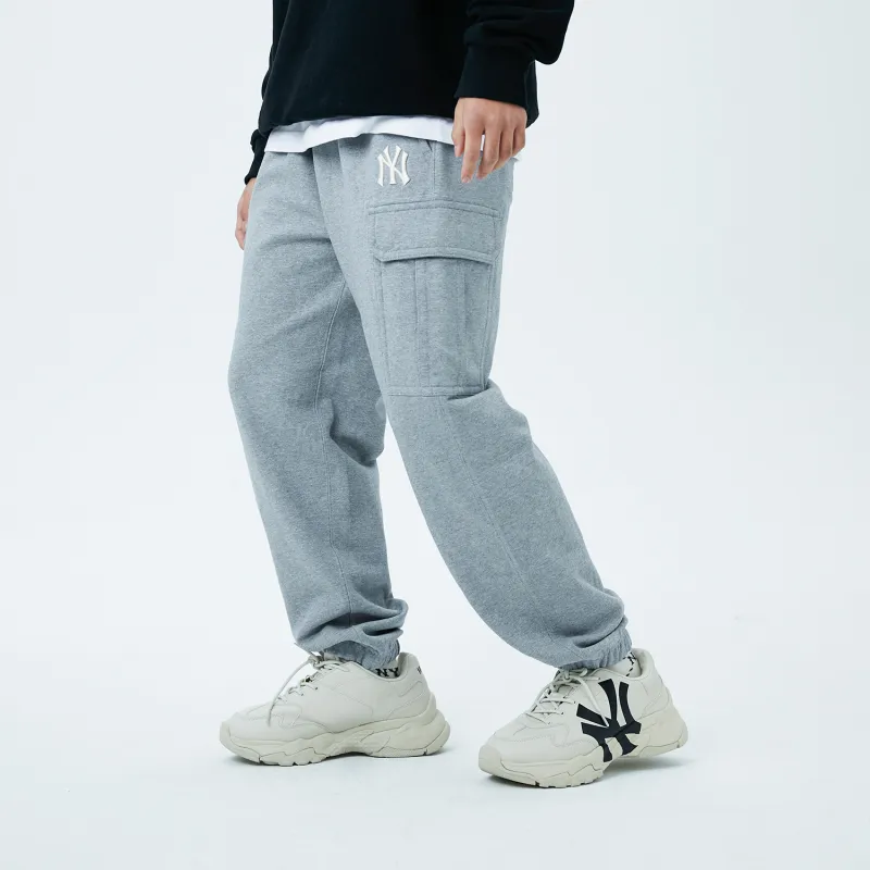 MLB New York Yankees Knitted Sweatpants Unisex Gray-4