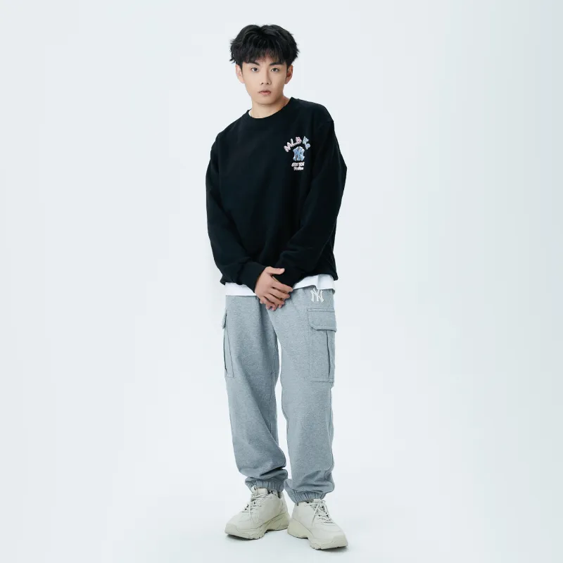MLB New York Yankees Knitted Sweatpants Unisex Gray-3